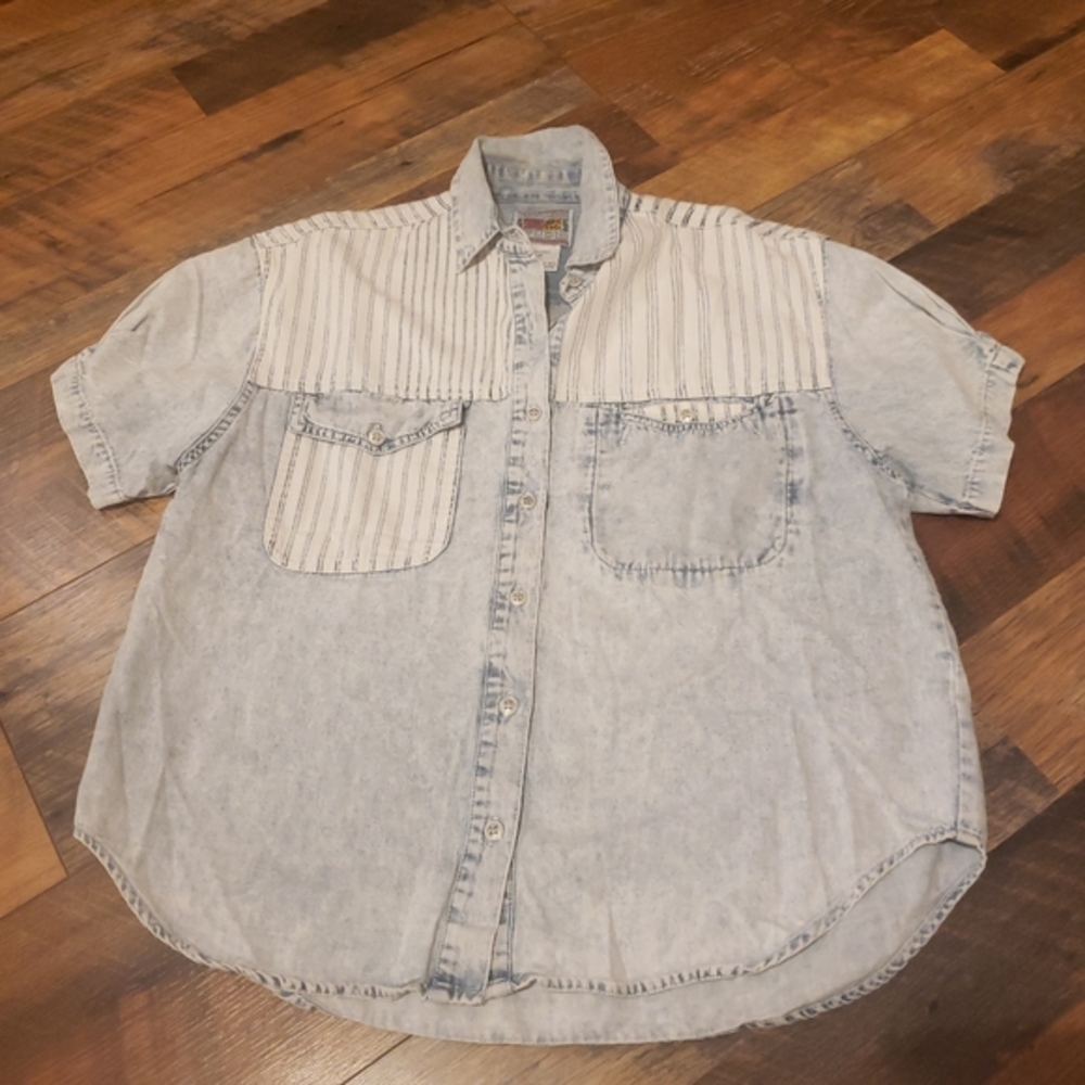 Vintage acid wash‎ Jordache jean shirt medium